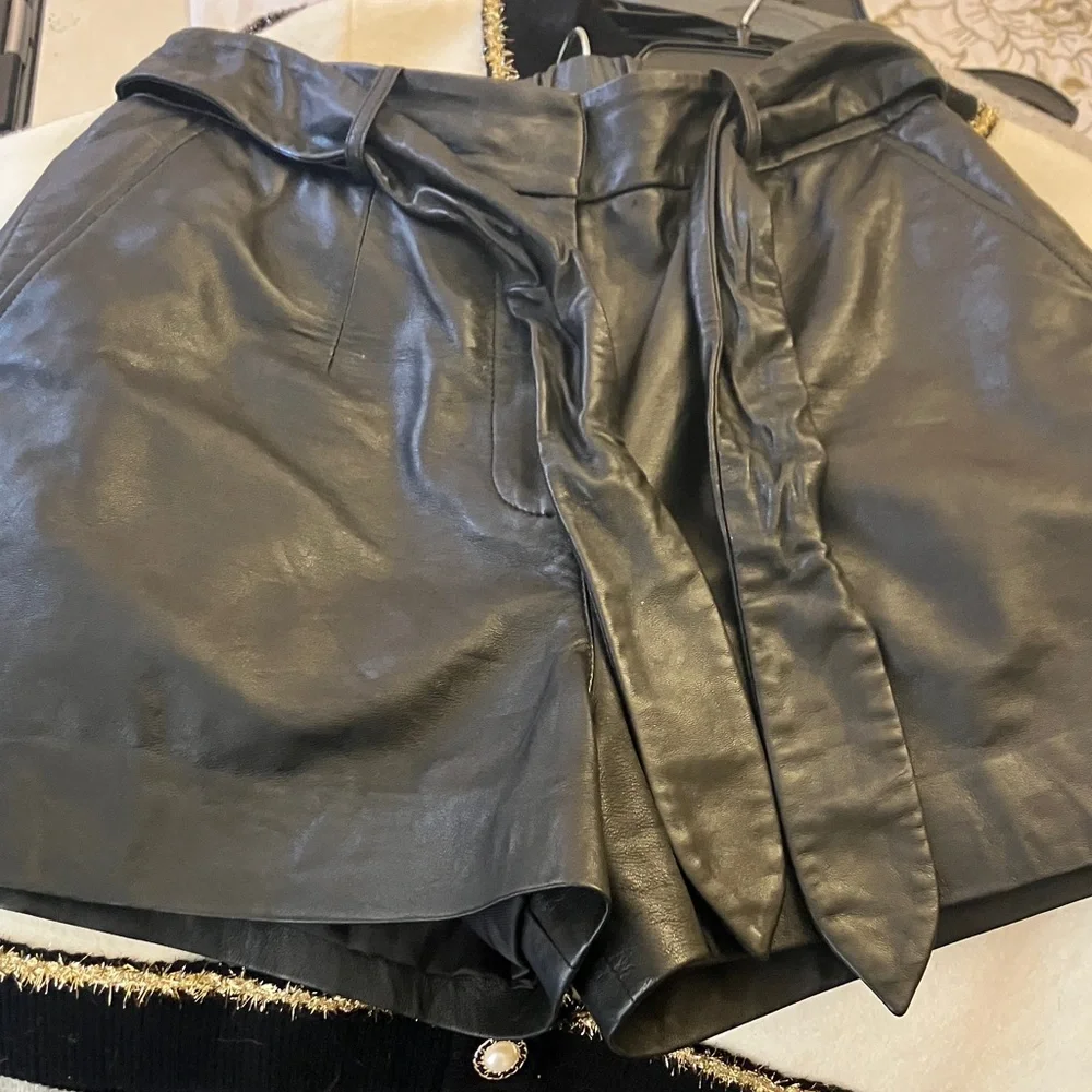 Walter Baker Black Leather Shorts - Picture 5 of 8